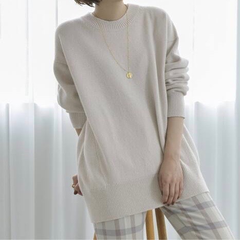 Spick & Span カシミヤウールクループルオーバー ナチュラル Spick and