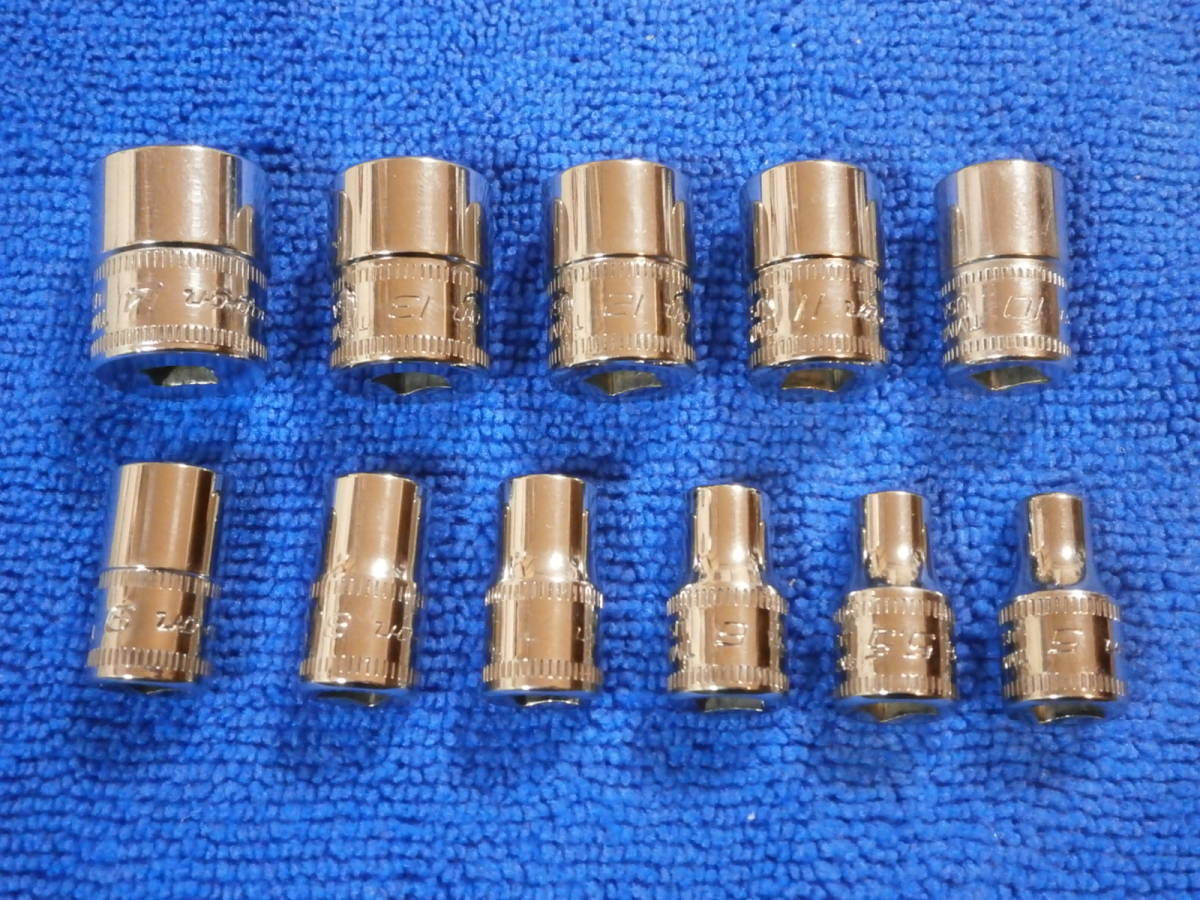 スナップオン Snap-on 差込1/4 (6.3mm) シャローソケット 11個 セット