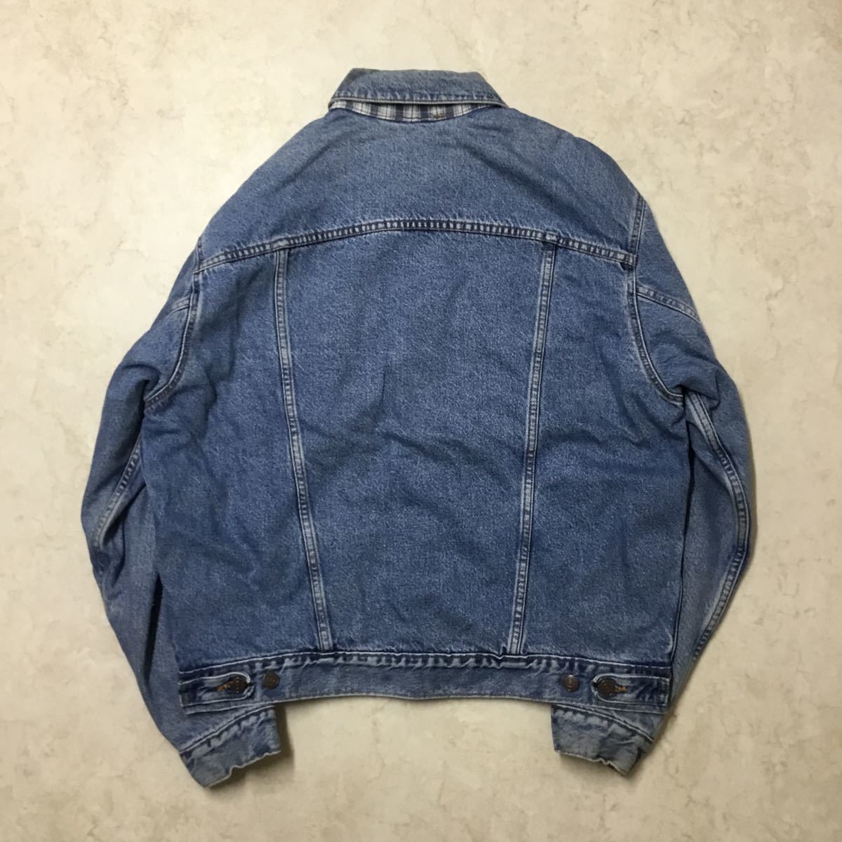 90's USA製 Levi's リーバイス トラッカージャケット デニムジャケット チェックライナー M_画像2