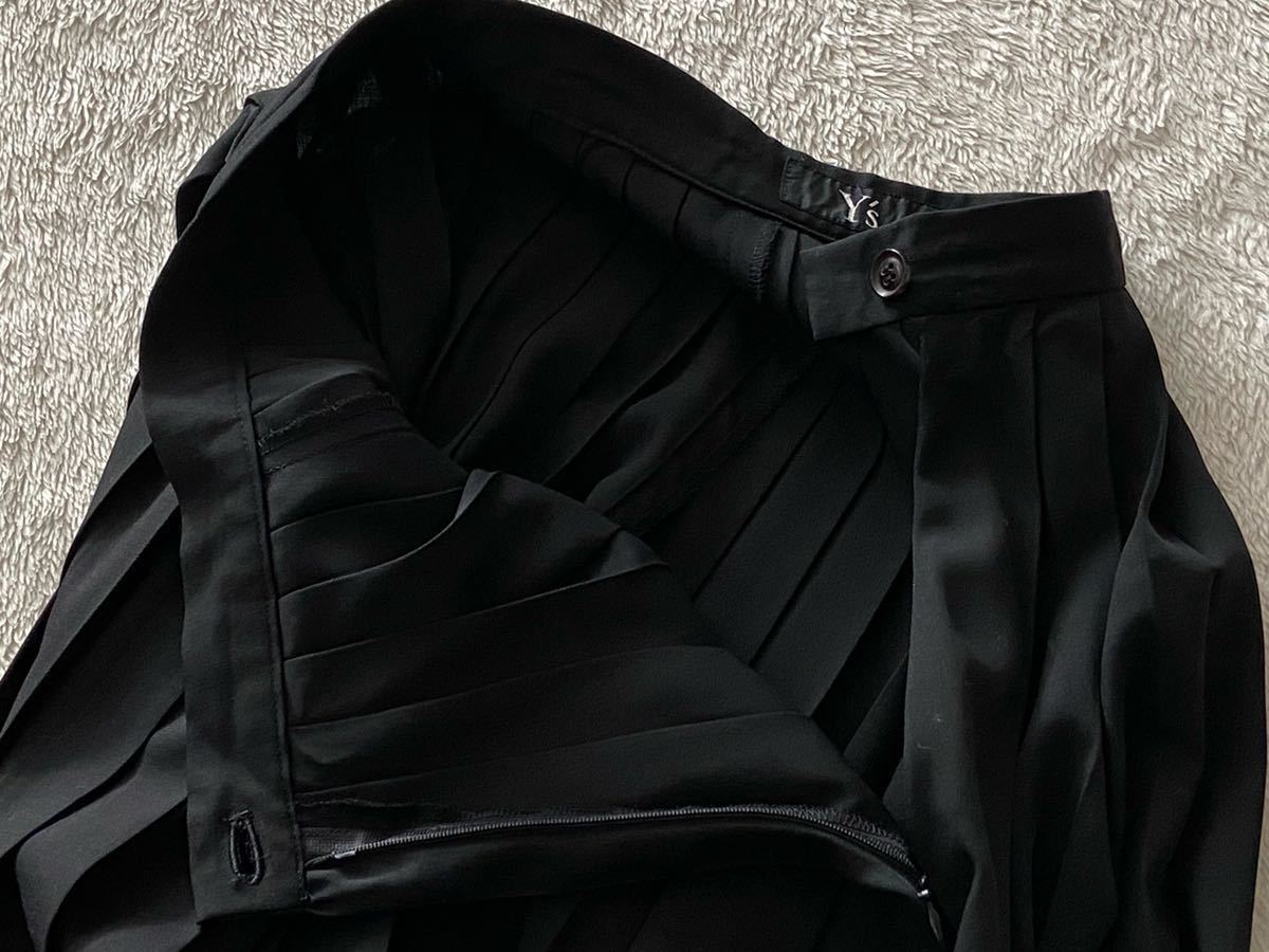 Y`s черный длинный юбка в складку чёрный wise Yohji Yamamoto 