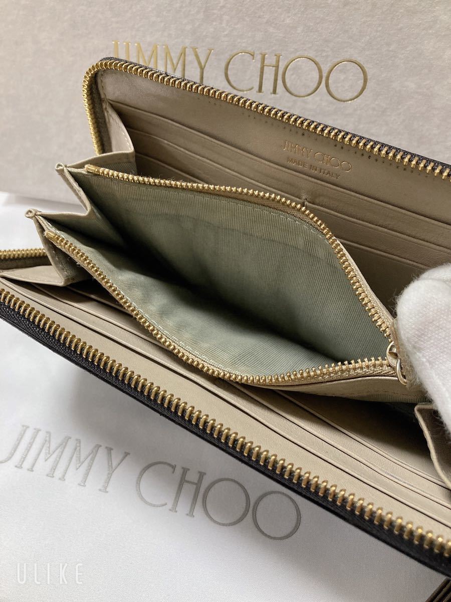 JIMMY CHOO ジミーチュウ ラウンドファスナー 長財布 ブラック