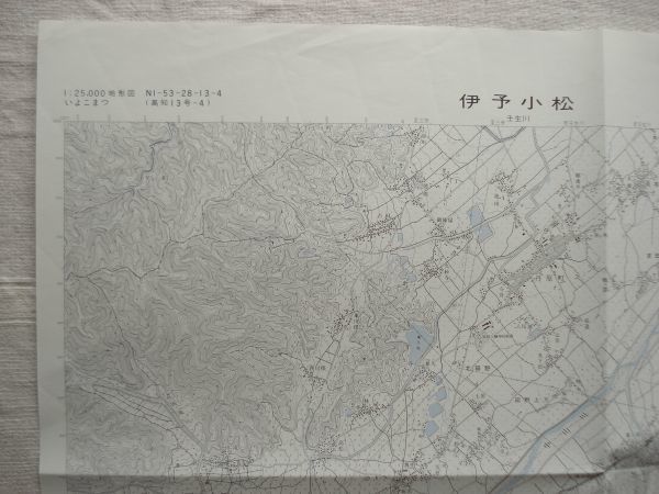 [ map ].. Komatsu 1:25,000 Showa era 44 year issue / Ehime ..book@ line Nakayama river Fukuoka Hachiman god company .. law cheap temple trace ... hot water . saddle . Shikoku country plot of land ..