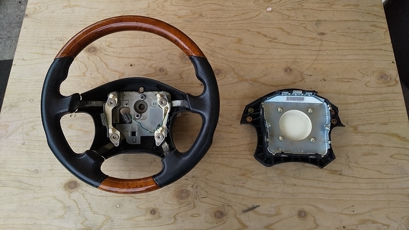 [psi] Nissan original option momo 4 spoke wood combination steering wheel C25 Serena .. use 