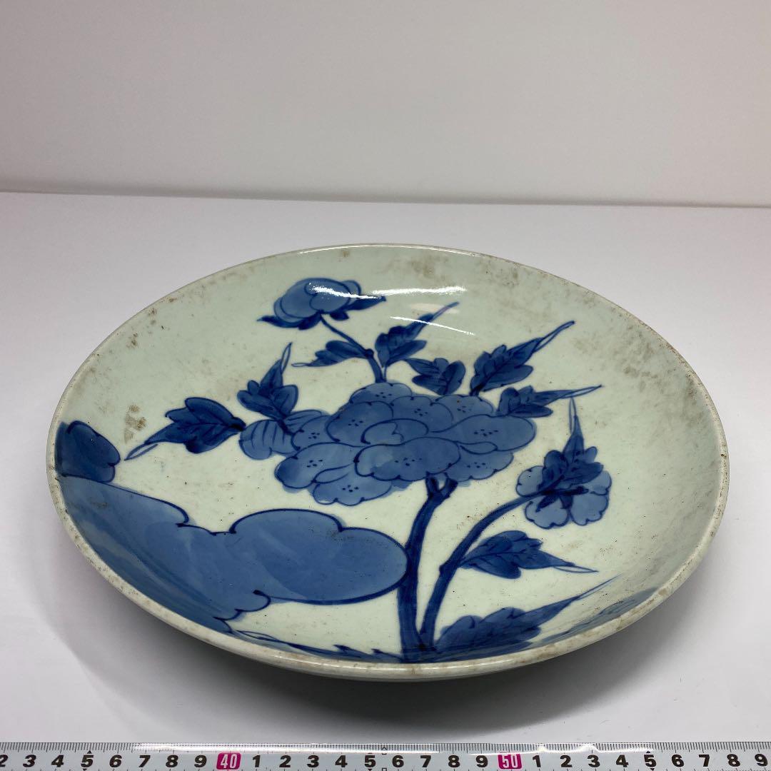 古伊万里 染付 牡丹図 大皿 直径30cms4-0323①タトチ | www.bioimune