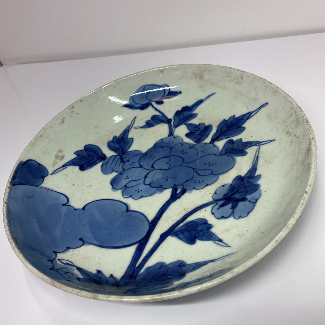 古伊万里 染付 牡丹図 大皿 直径30cms4-0323①タトチ | www.bioimune