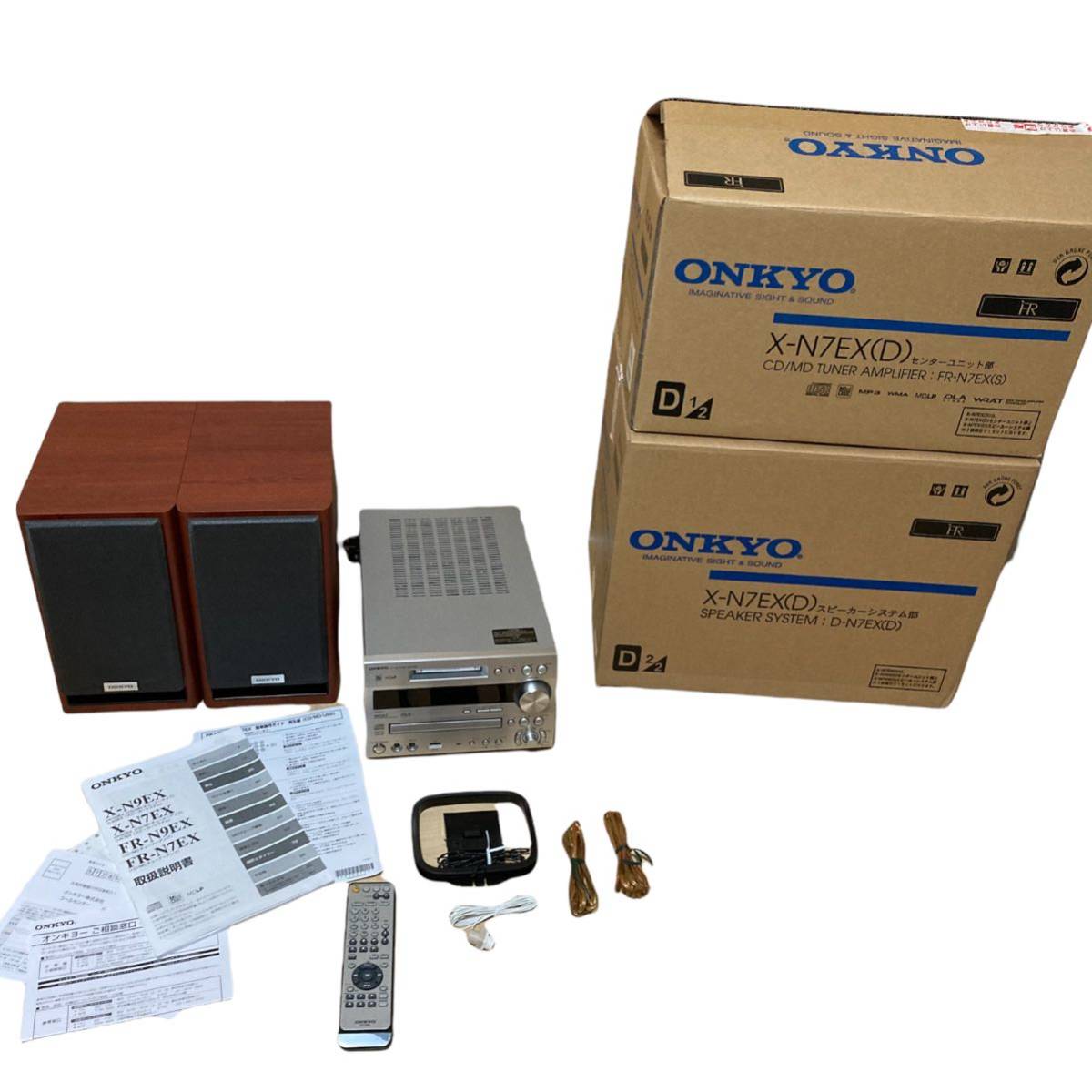 【箱あり】 オンキョー ONKYO X-N7EX CD MD チューナー アンプシステム 動作確認済