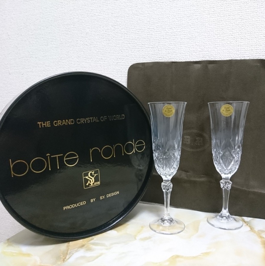 boite ronde (ボワットロンド) シャンパングラス ペアグラス クリスタル 