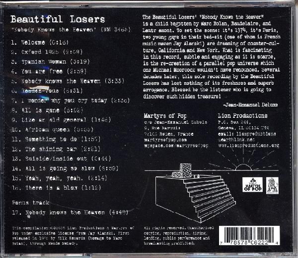 【新品CD】 BEAUTIFUL LOSERS / Nobody Knows the Heaven_画像2