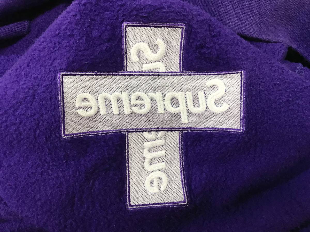 Supreme シュプリーム Cross Box Logo Hooded Sweatshirt 紫 L クロス