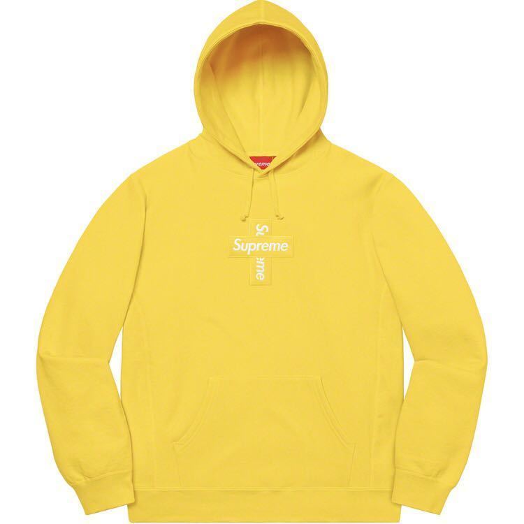 20FW 新品 Supreme Cross Box Logo Hooded Sweatshirt Lemon M 黄 シュプリーム クロスボックスロゴ スウェットパーカー