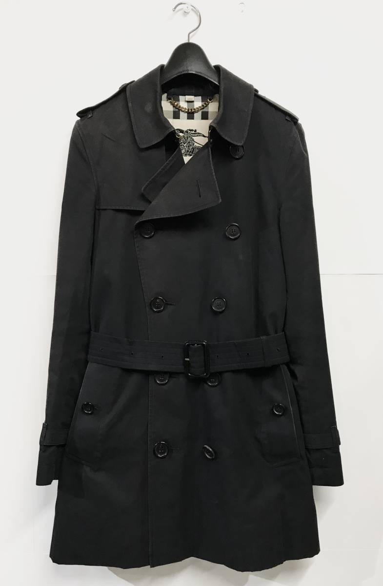 英国製 BURBERRY バーバリー 裏地ノバチェック トレンチコート 黒 M