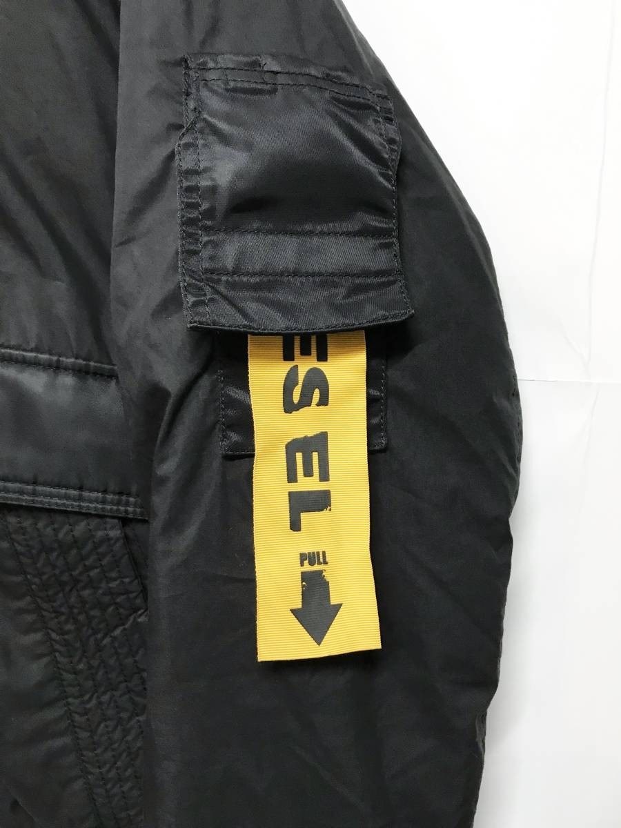 DIESEL ディーゼル ファー付き 中綿 ボンバージャケット S 黒 フライト