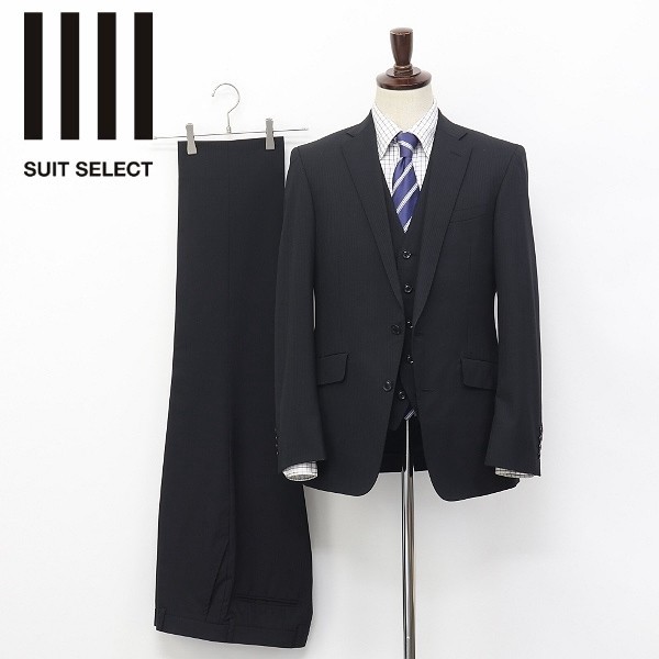 ◇SUIT SELECT/スーツセレクト シャドーストライプ柄 2釦 3ピース スーツ ブラック系 A5 -  www.shoppingdasbaterias.com