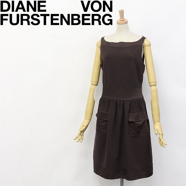 美品●DIANE von FURSTENBERG / ダイアンフォン ファステンバーグ ZANNE ジャージー ワンピース 茶 8