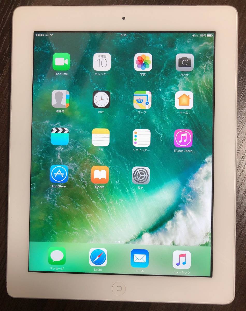 【初期化済み】アップル ipad 第四世代 64GB ホワイト MD527 J/A Wi-Fi + Cellular au判定◯「MH22030105」 iPad本体