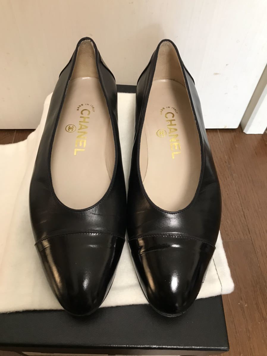 シャネル ローヒールパンプス 黒色 36サイズ 美品 CHANEL パリ本店購入
