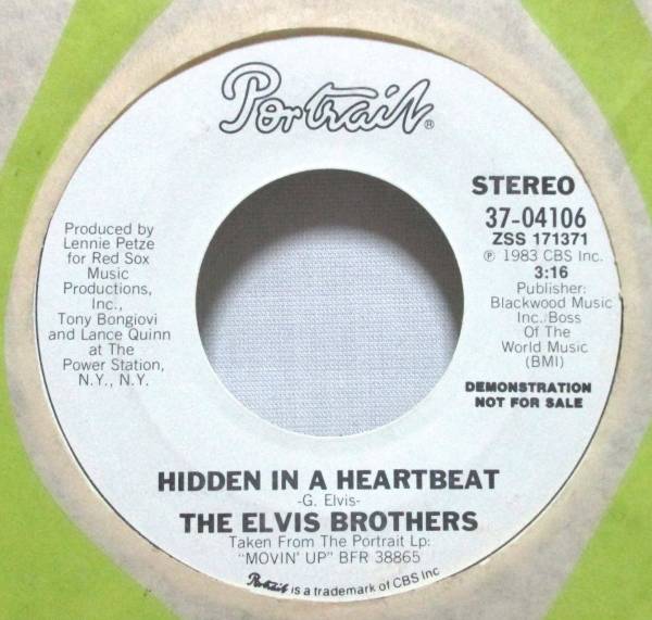 【米7プロモ】 THE ELVIS BROTHERS エルビスブラザース / HIDDEN IN A HEARTBEAT / 1983 US盤 7インチシングルレコード EP 45 ロカビリー_画像1