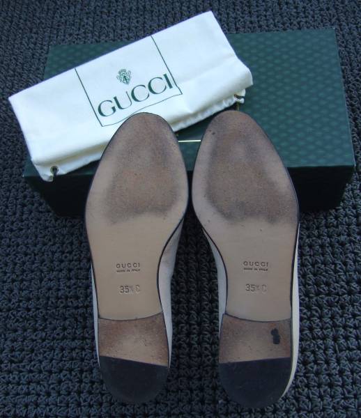 ☆☆☆　GUCCI パステル調ベージュ色 スエード素材ローファー (35 2分の1 C/グッチ) 　☆☆☆_画像3