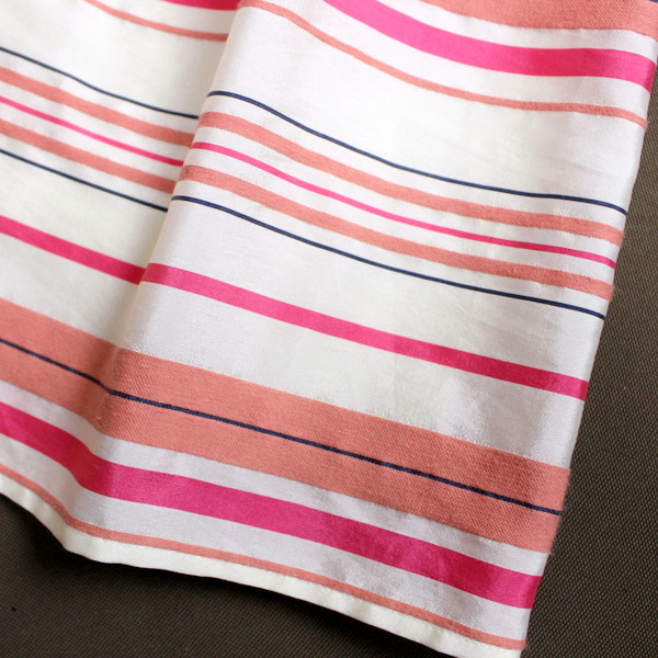 美品 アナイ ANAYI ■ 大人綺麗 春 夏 きれい色 マルチ ボーダー柄 ほんのり艶 タック Aライン フレアスカート 36 7號 ホワイト ピンク