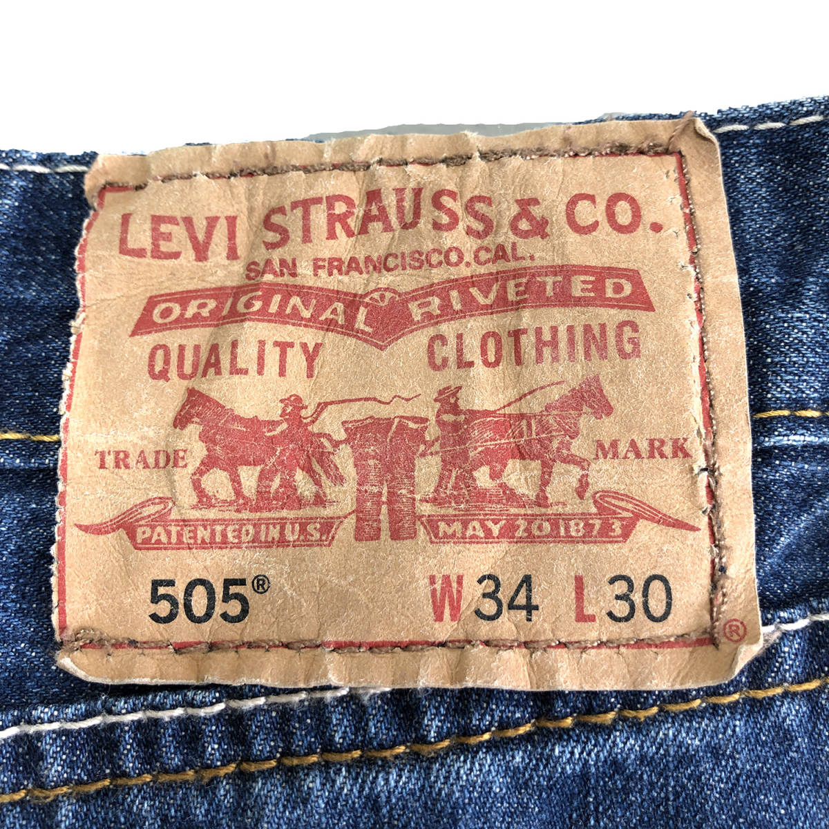 USA古着 リーバイス 505 ストレート デニムパンツ ジーンズ ジーパン W34 L30 Levis アメカジ 古着 CA0163_画像9