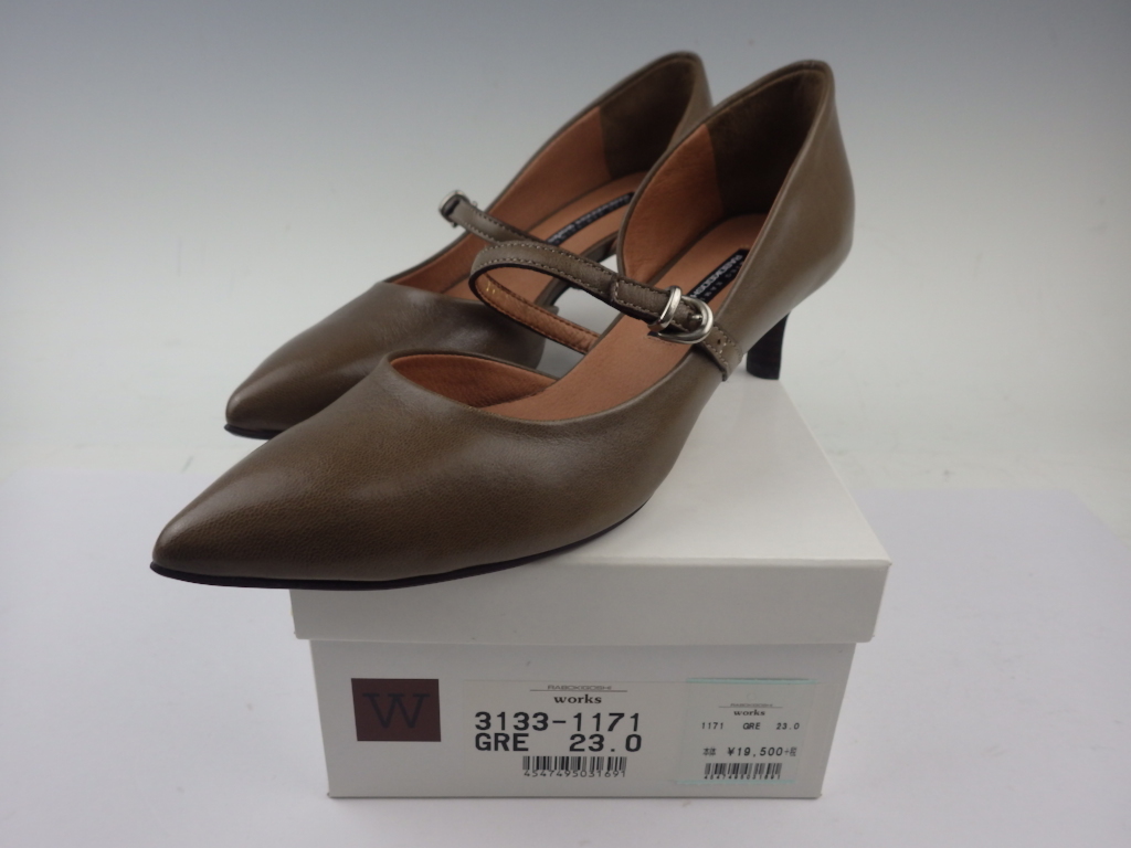 146[S.R] unused labokigosi Works pumps GRE 23.0.3133-1171 regular price 19.500 jpy tax-excluded . made in Japan Kagawa departure 