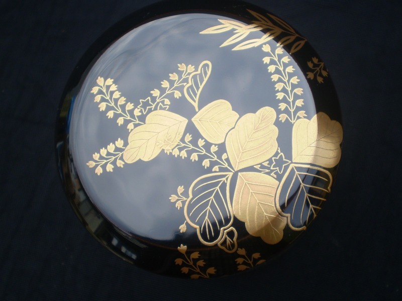 蒔絵師 道場宗廣 惺斉好 桐竹 蒔絵 大雪吹 大棗 ナツメ 茶道具 桐共箱