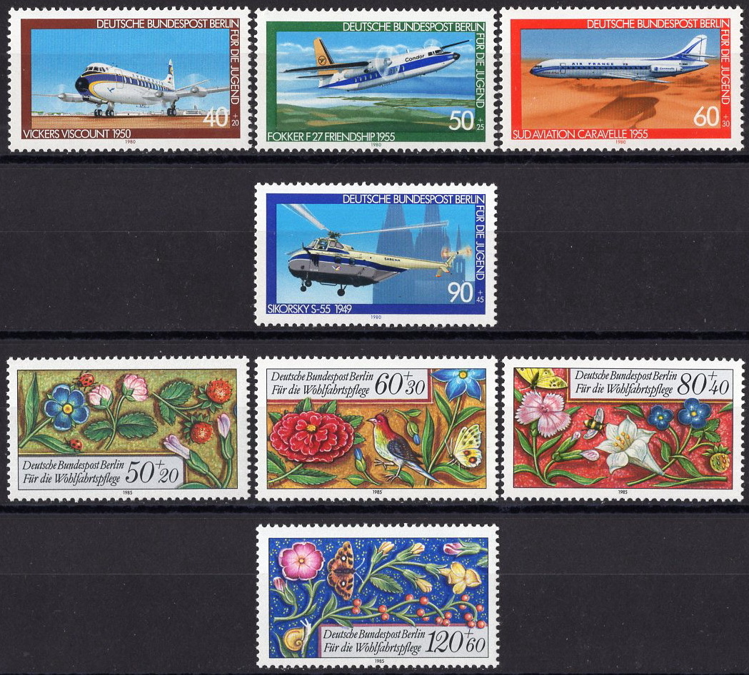 *1980-85 year Germany - Berlin - [ aircraft ]4 kind .+[.. paper ]4 kind . unused (MNH)*ZO-448