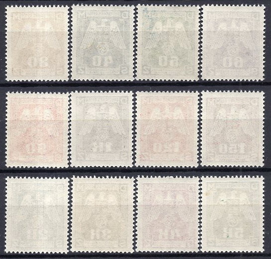 *1943 year Germany .. ground beige men *me- Len protection .-[.. insignia ]. for stamp 12 kind . unused (MNH)(SC#O13-O24)*ZY-688