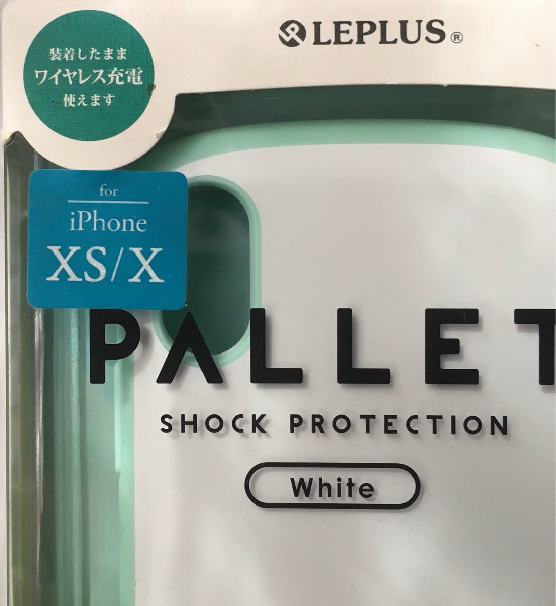 ◆新品◆iPhone X／XS用ケース　色>ホワイト×シャーベットグリーン　ワイヤレス充電対応　米国軍事規格合格品