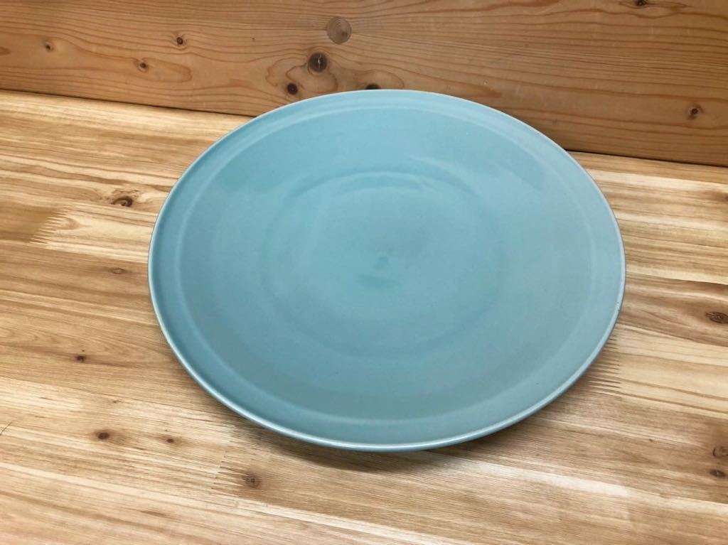 新品 有田焼 グリーン青磁 大皿 1枚 直径 約31cm 盛皿 懐石 割烹 料亭