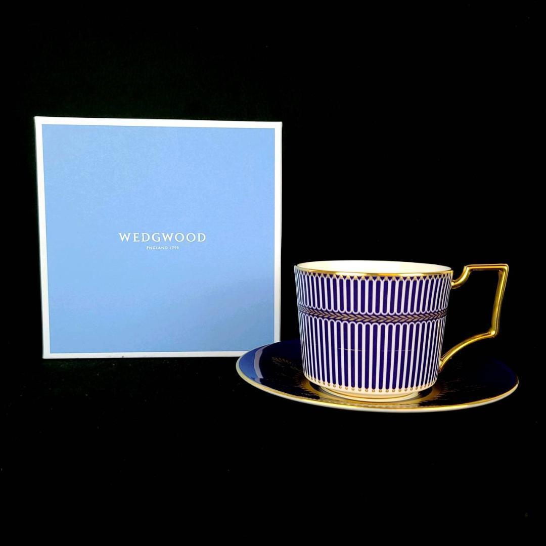 お気にいる 未使用 ◆ ウェッジウッド　アンセミオンブルー　カップ&ソーサー　1客　箱つき　WEDGWOOD　高級 ウェッジウッド