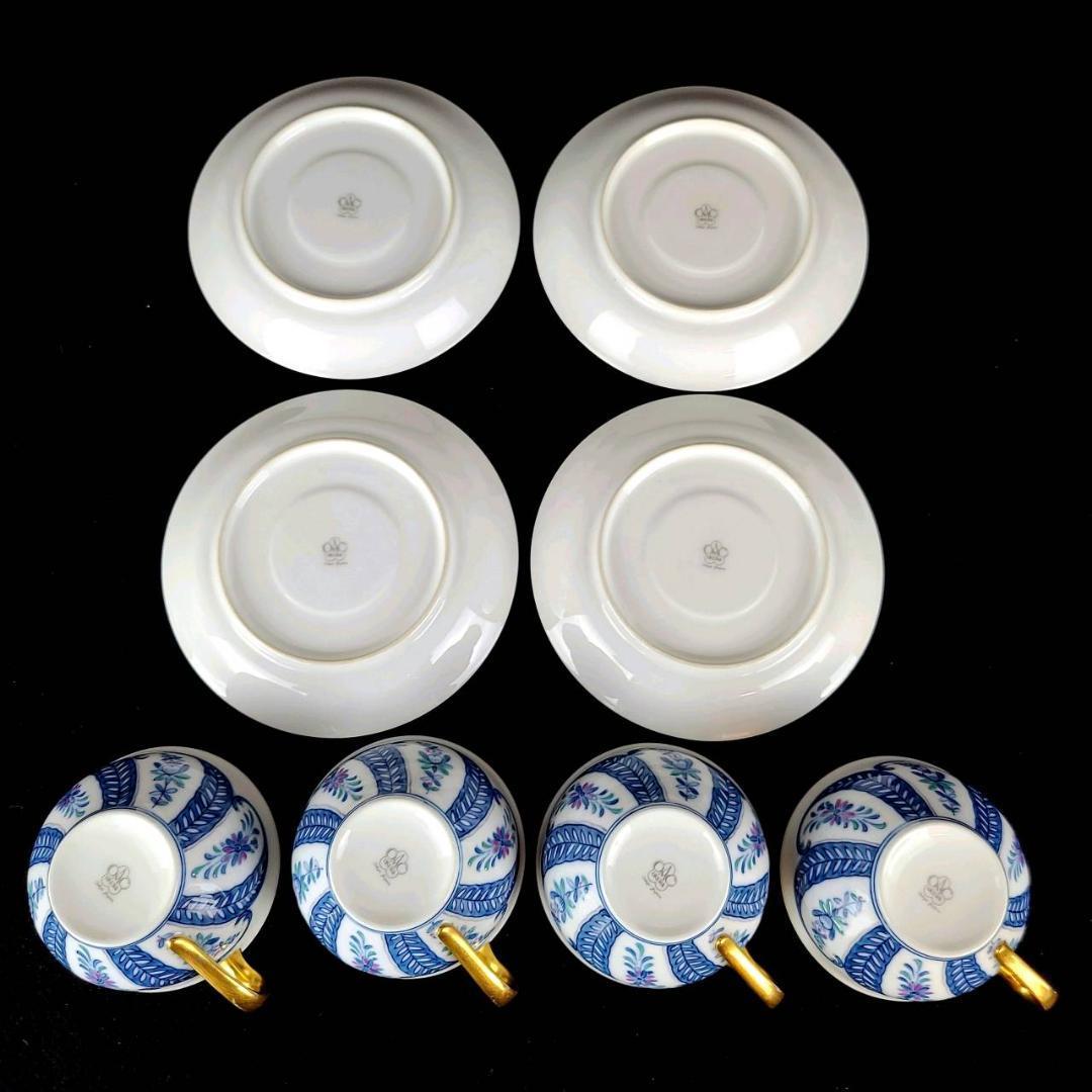 美品 ◇ 大倉陶園 呉須更紗 カップ&ソーサー 4客 | laninternet.com.br