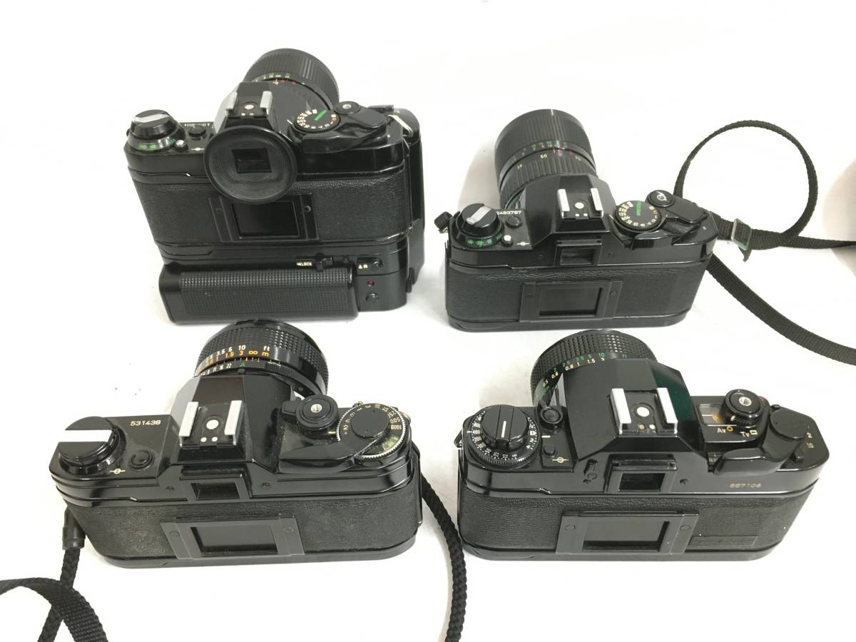 売切り Canon AE-1 × ６ + A-1 + その他レンズ14本　キャノン フィルム一眼レフカメラ ジャンク品_画像4