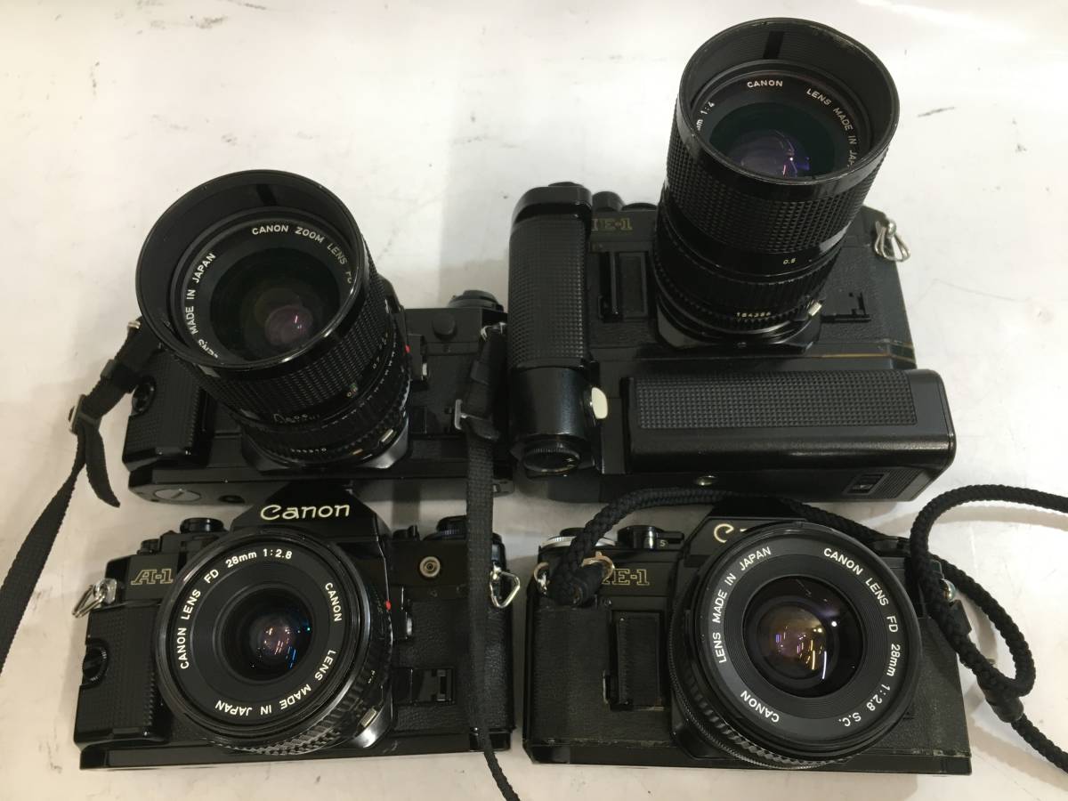 売切り Canon AE-1 × ６ + A-1 + その他レンズ14本　キャノン フィルム一眼レフカメラ ジャンク品_画像9