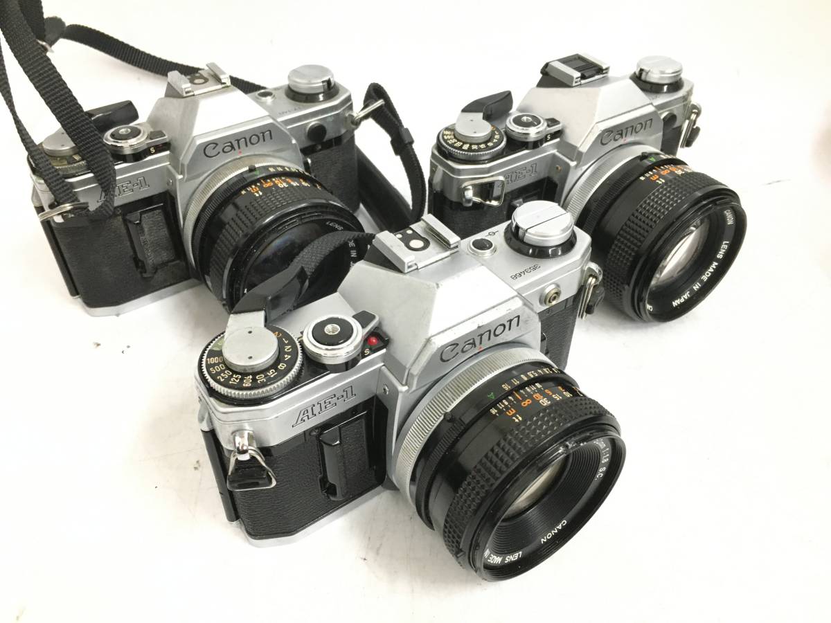 売切り Canon AE-1 × ６ + A-1 + その他レンズ14本　キャノン フィルム一眼レフカメラ ジャンク品_画像6