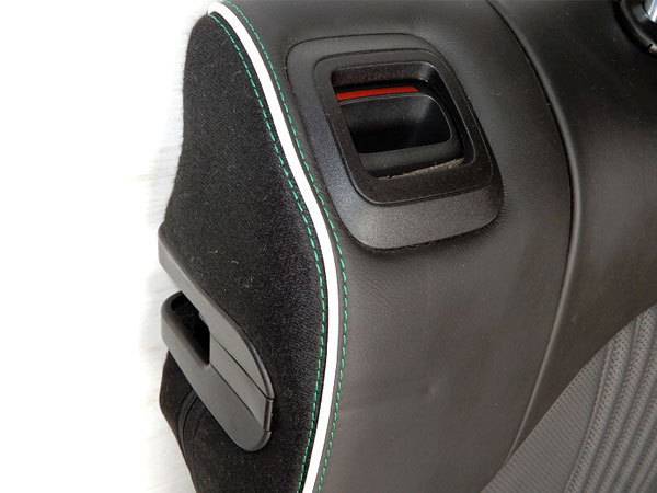 [ Alpha Romeo Mito quadrifoglio for / original rear seats black & white line & green stitch leather ][1718-63065]