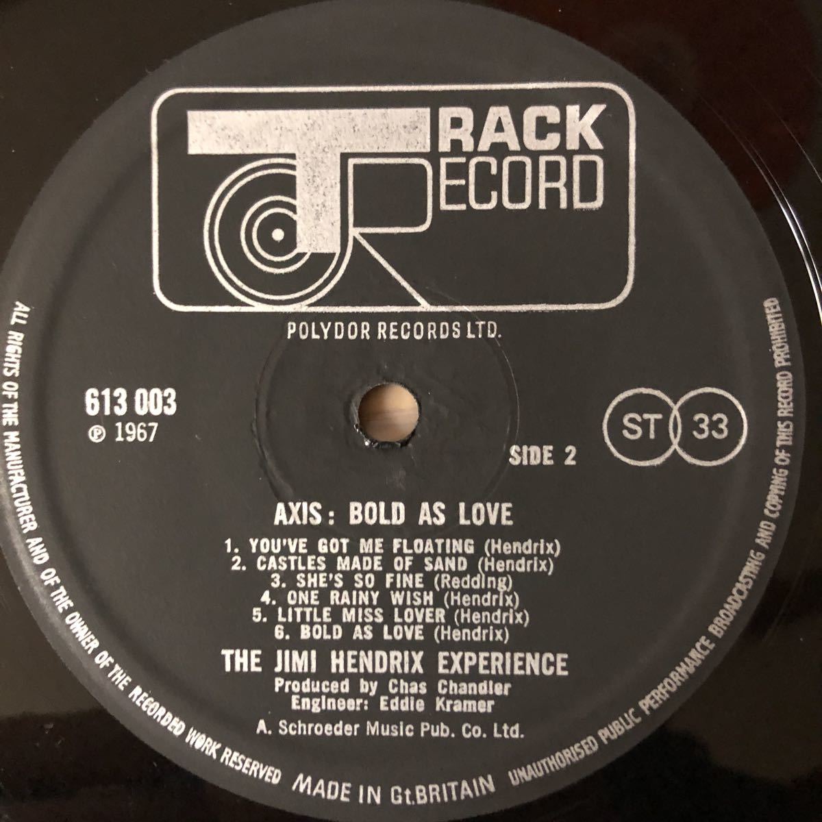 LP】THE JIMI HENDRIX EXPERIENCE/AXIS: BOLD AS LOVE[UK ORIG:TRACK