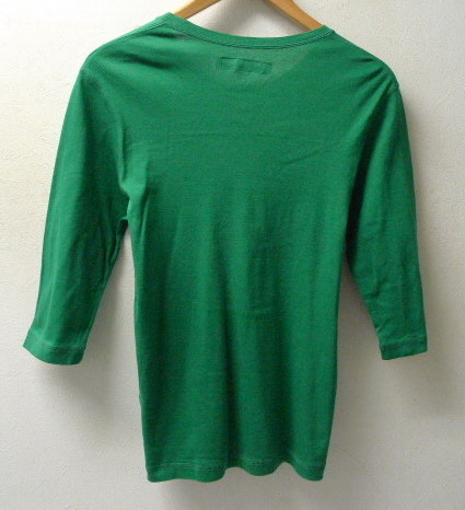◆元 CURLY ブランド EXPLORE エクスプロ―　クルーネック　フットボール　Tシャツ　グリーン　サイズ1　日本製_画像2