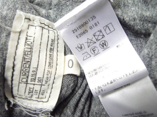 ◆ 国内正規 RHC 購入 Current/Elliott｜カレントエリオット　ダメージ加工 Vネック Tシャツ　サイズ０ グレー系_画像3