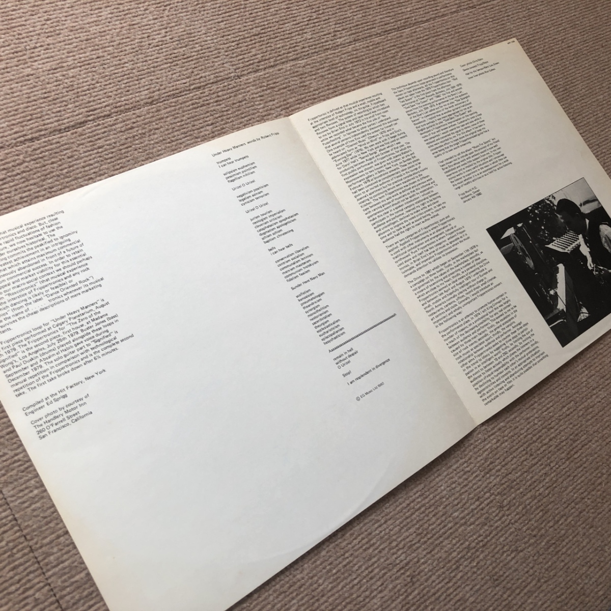  царапина нет прекрасный запись Robert *f "губа" Robert Fripp 1980 год LP запись God Save The Queen / Under Heavy Manners промо запись записано в Японии 