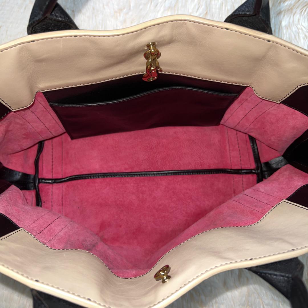 Chloe クロエ トートバッグ ハンドバッグ アリソン バイカラー レッド