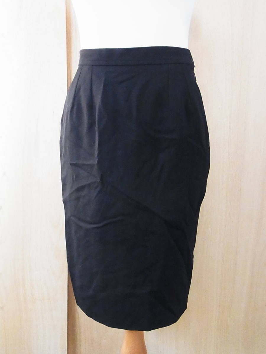 【★安心の定価販売★】 YVES リヴゴーシュ イヴサンローラン フランス製 綺麗 TS SAINT サイズ34 濃紺 ウールタイトスカート LAURENT スカート
