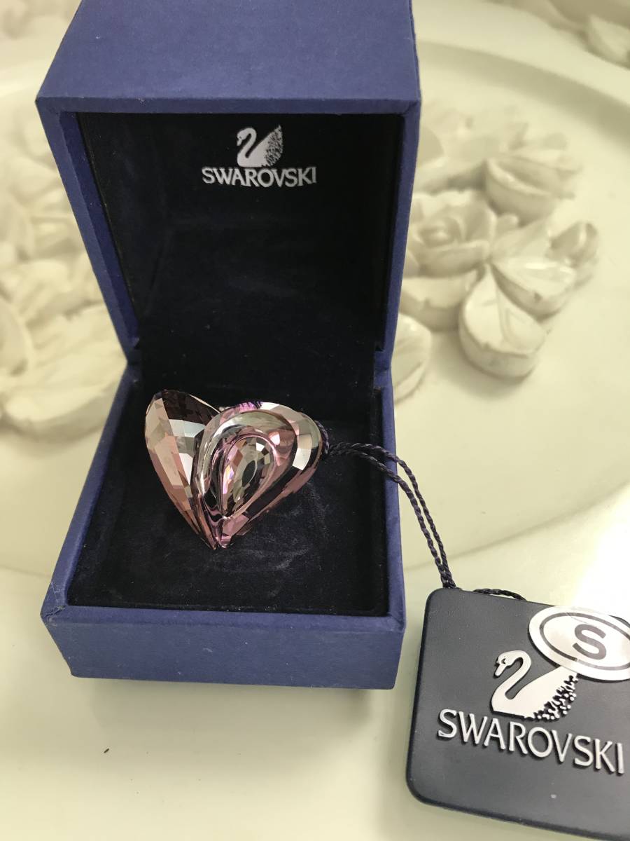 肌触りがいい 新品☆スワロフスキー ハートのリング HEART RING サイズ