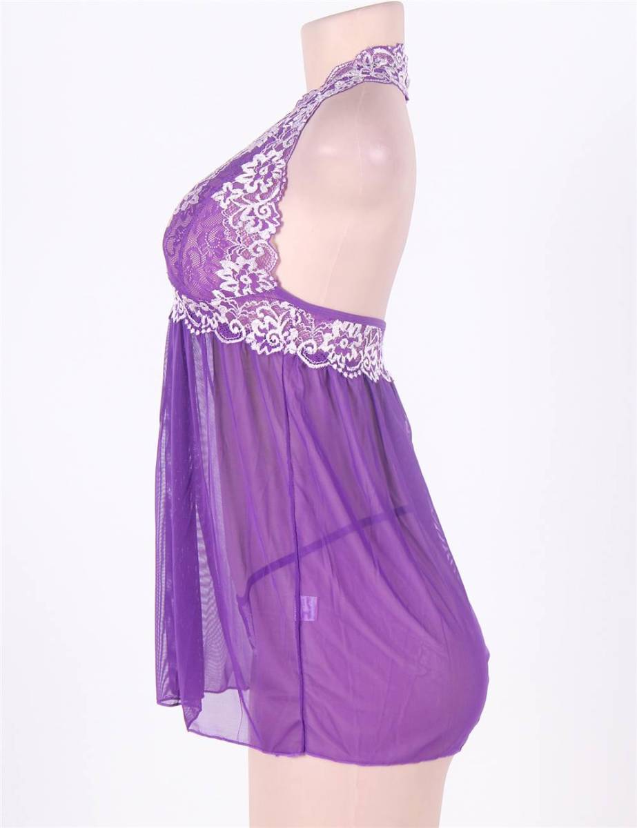 80003-3 5XL size baby doll shorts set sexy Ran Jerry underwear purple 