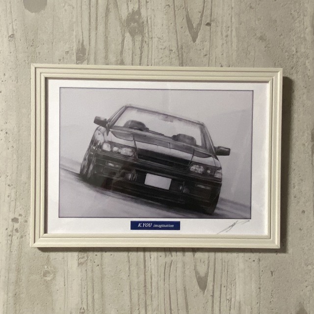  Nissan NISSAN Skyline R31 GTS-R [ pencil sketch ] famous car old car illustration A4 size amount attaching autographed 