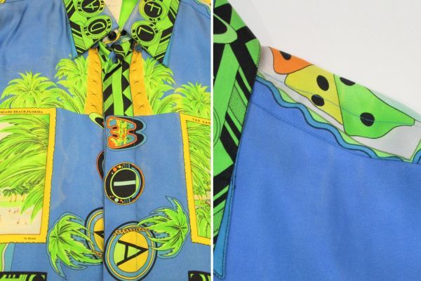 正規品 GIANNI VERSACE MENS マイアミビーチ プリント シルク 正規品 GIANNI VERSACE MENS マイアミビーチ プリント シルク
