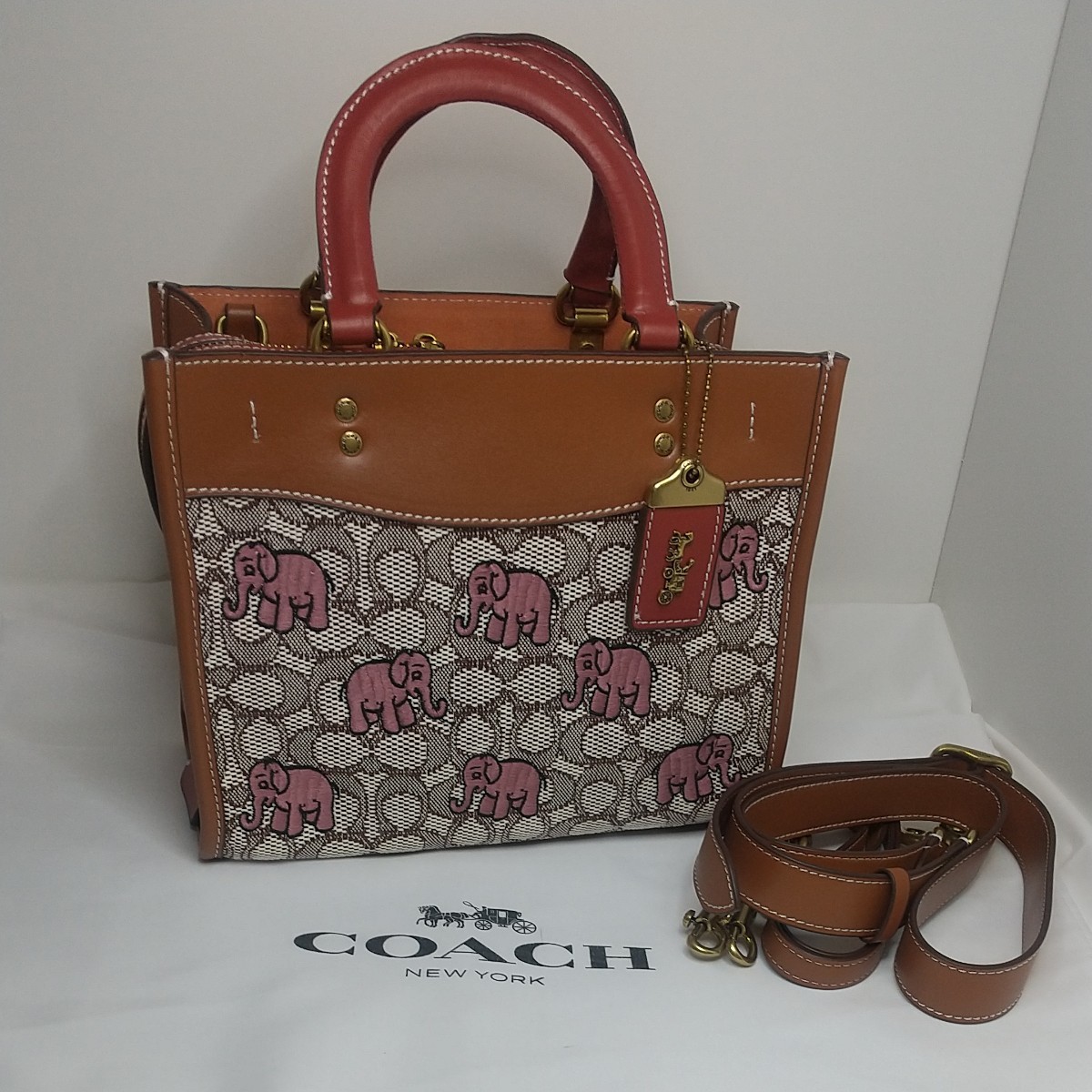 コーチ COACH トートバッグ ショルダーバッグ シグネイチャー ピンク