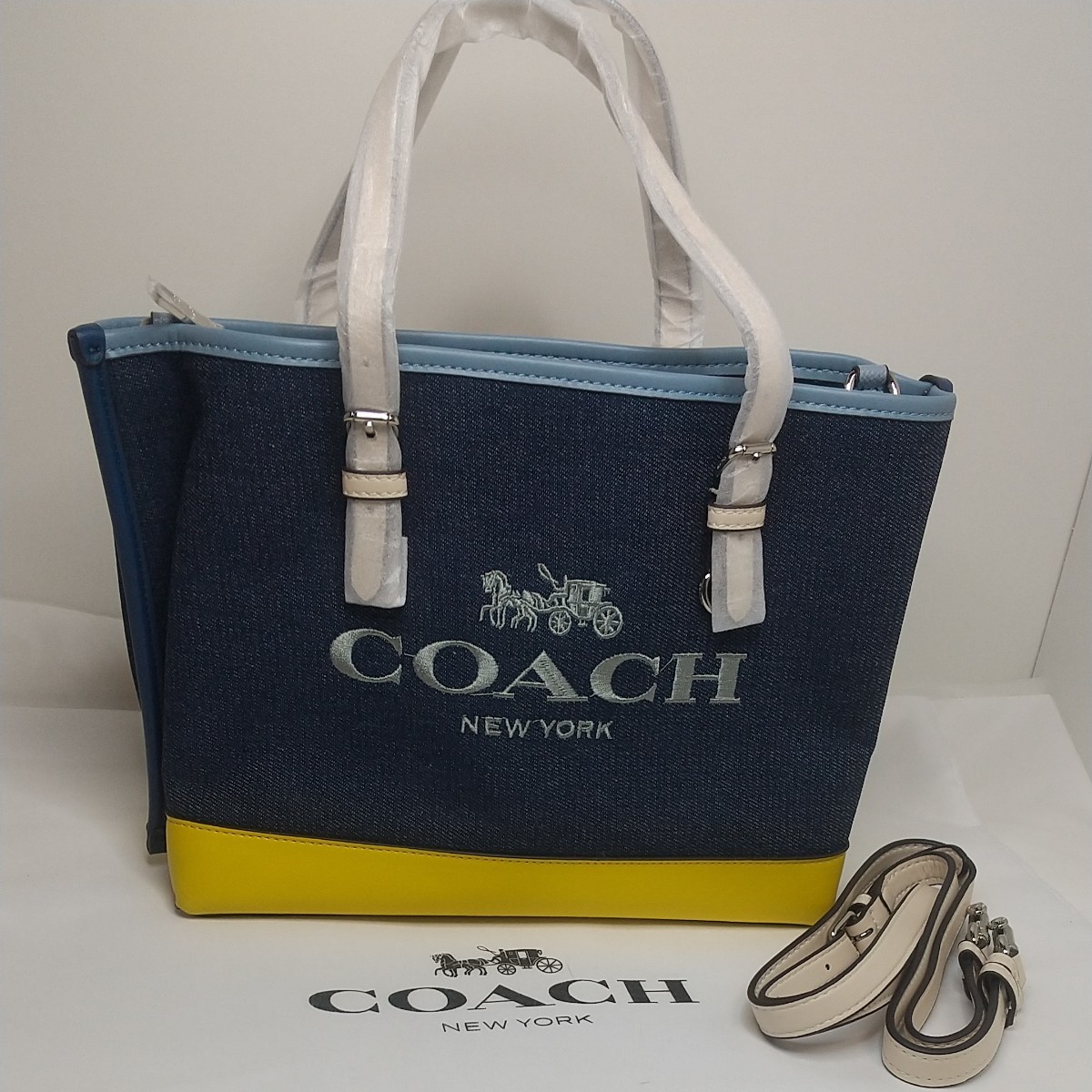 コーチ COACH トートバッグ デニムバッグ ショルダーバッグ ブルー
