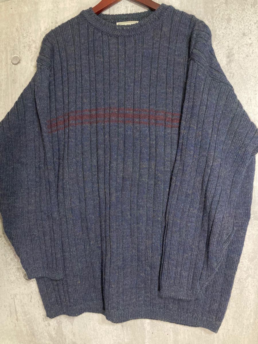 llbeanアイルランド製ウール100%ニットセーターレトロ希少メンズ