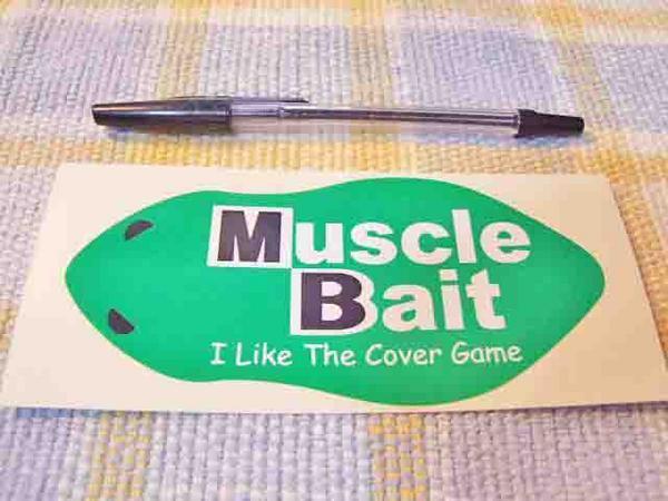 MuscleBait/マッスルベイト！型抜き/グリーン/ステッカー/シール ☆ ※ ヤフーショッピングストア/レア物商会・健美堂でも大量出品中！_画像1